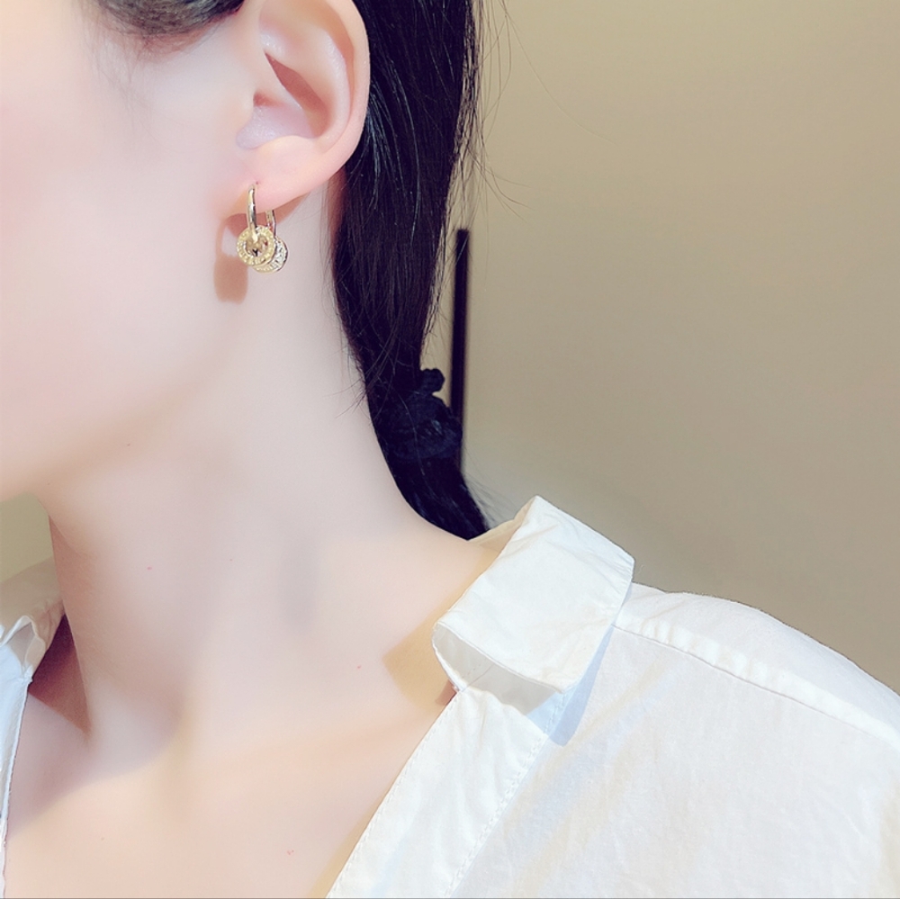 14k gold diamond earrings - Picture 9 of 10